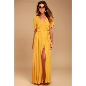 Yellow Maxi Wrap Dress
